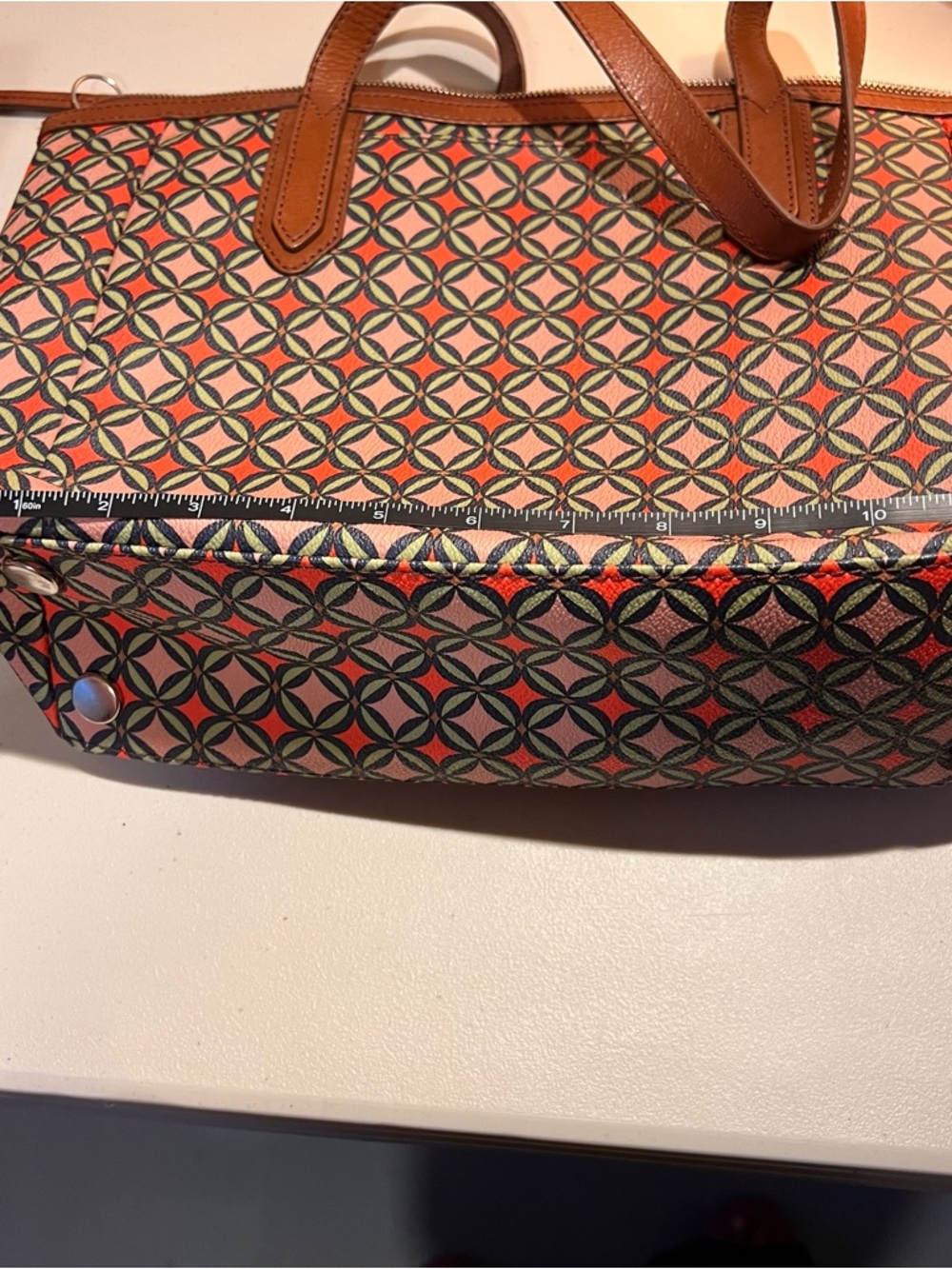 Fossil Sydney Multi-color Coated Canvas Tote Bag - Picture 12 of 13